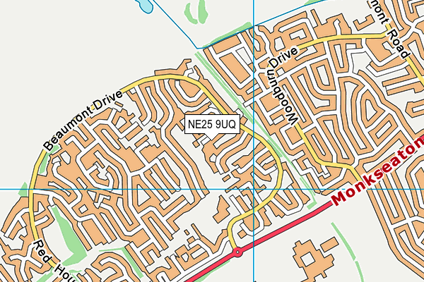NE25 9UQ map - OS VectorMap District (Ordnance Survey)