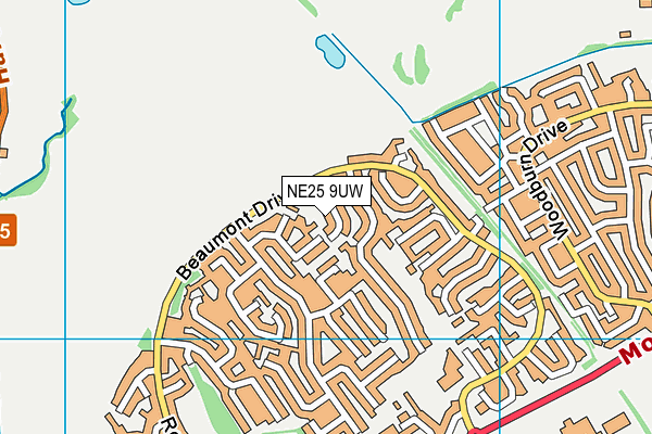 NE25 9UW map - OS VectorMap District (Ordnance Survey)