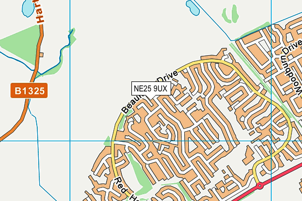 NE25 9UX map - OS VectorMap District (Ordnance Survey)