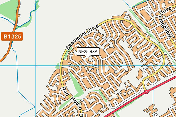 NE25 9XA map - OS VectorMap District (Ordnance Survey)