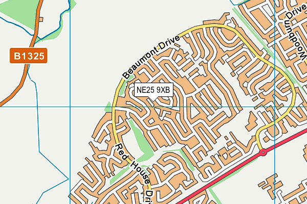 NE25 9XB map - OS VectorMap District (Ordnance Survey)