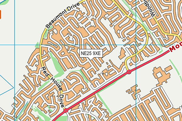 NE25 9XE map - OS VectorMap District (Ordnance Survey)