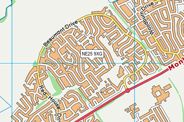 NE25 9XG map - OS VectorMap District (Ordnance Survey)