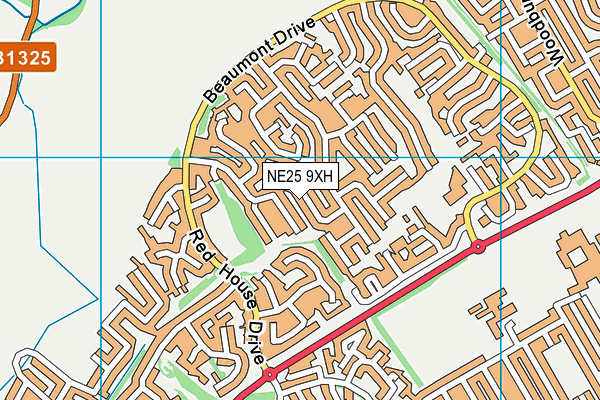 NE25 9XH map - OS VectorMap District (Ordnance Survey)