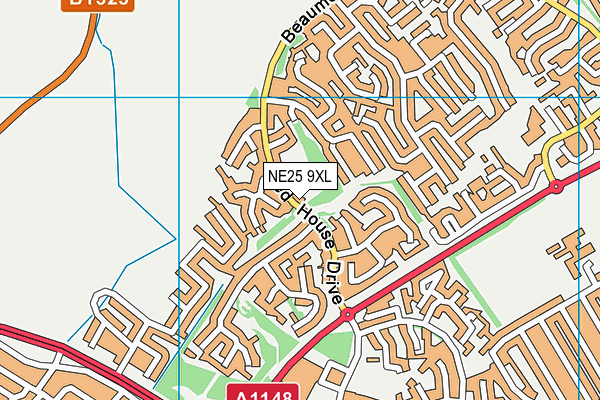 NE25 9XL map - OS VectorMap District (Ordnance Survey)