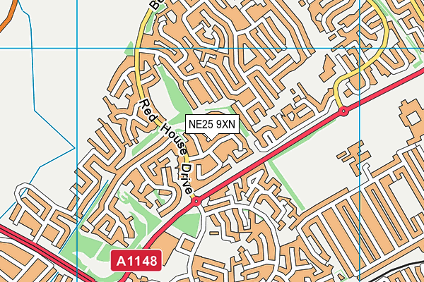 NE25 9XN map - OS VectorMap District (Ordnance Survey)