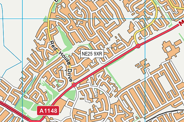 NE25 9XR map - OS VectorMap District (Ordnance Survey)