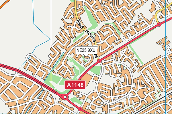 NE25 9XU map - OS VectorMap District (Ordnance Survey)