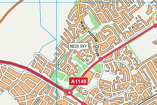NE25 9XY map - OS VectorMap District (Ordnance Survey)