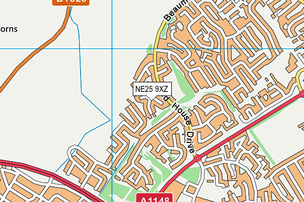 NE25 9XZ map - OS VectorMap District (Ordnance Survey)