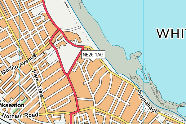 NE26 1AG map - OS VectorMap District (Ordnance Survey)