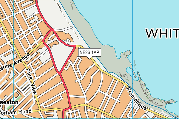NE26 1AP map - OS VectorMap District (Ordnance Survey)