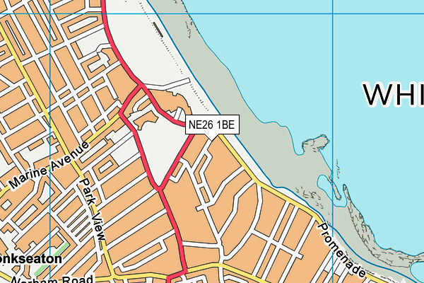 NE26 1BE map - OS VectorMap District (Ordnance Survey)
