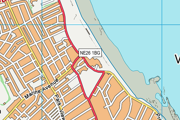 NE26 1BG map - OS VectorMap District (Ordnance Survey)