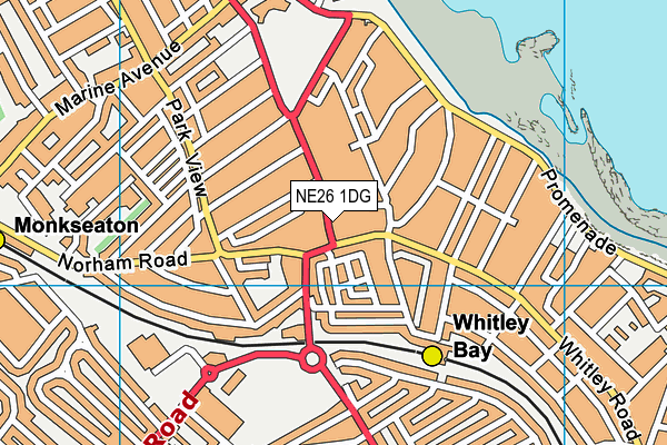 Snap Fitness (Whitley Bay) map (NE26 1DG) - OS VectorMap District (Ordnance Survey)