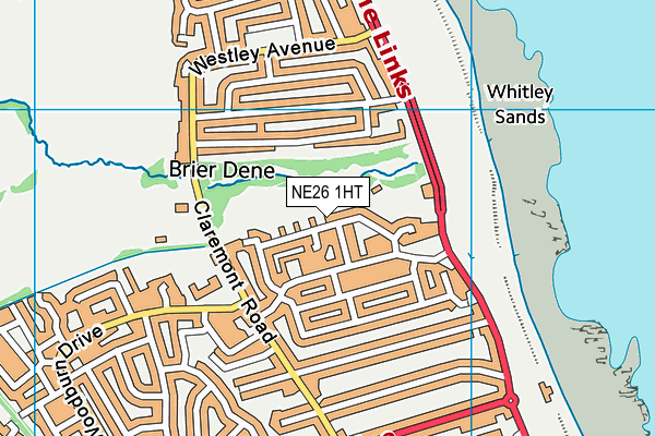 NE26 1HT map - OS VectorMap District (Ordnance Survey)
