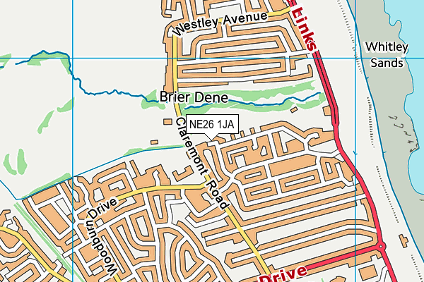 NE26 1JA map - OS VectorMap District (Ordnance Survey)