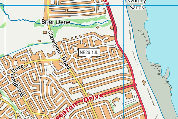 NE26 1JL map - OS VectorMap District (Ordnance Survey)