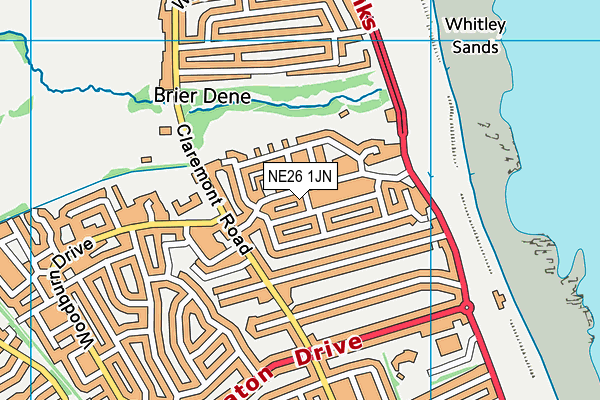 NE26 1JN map - OS VectorMap District (Ordnance Survey)