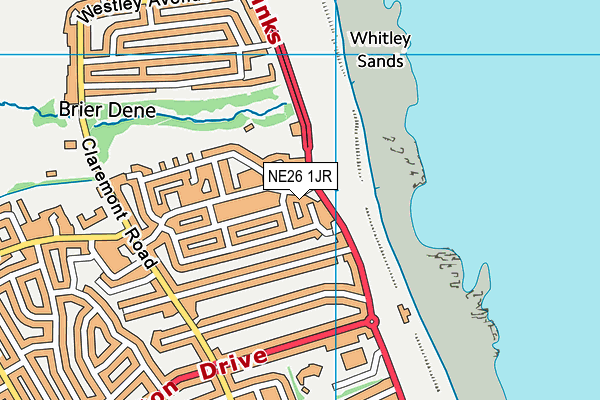 NE26 1JR map - OS VectorMap District (Ordnance Survey)