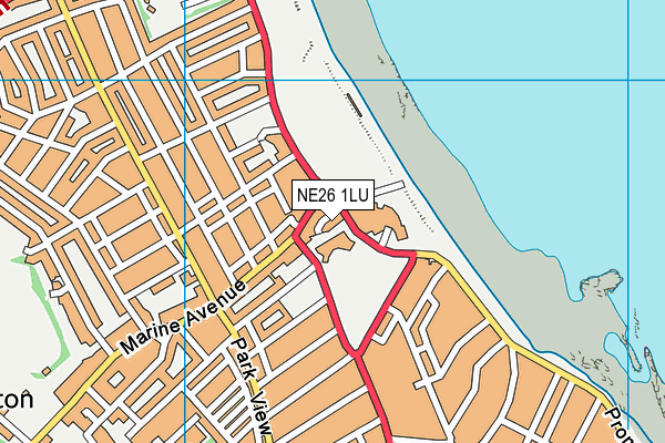 NE26 1LU map - OS VectorMap District (Ordnance Survey)