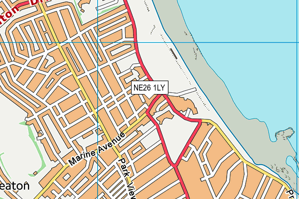 NE26 1LY map - OS VectorMap District (Ordnance Survey)