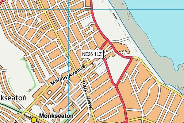 NE26 1LZ map - OS VectorMap District (Ordnance Survey)