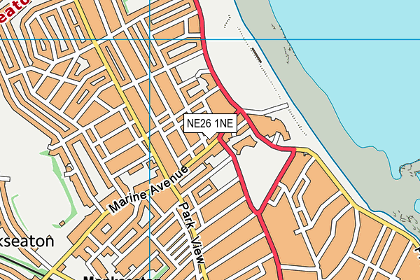 NE26 1NE map - OS VectorMap District (Ordnance Survey)