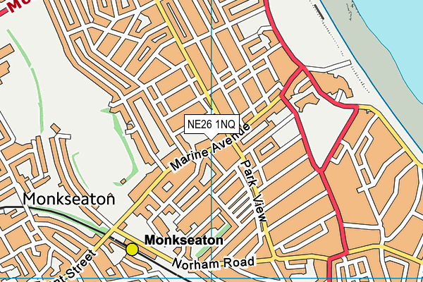 NE26 1NQ map - OS VectorMap District (Ordnance Survey)
