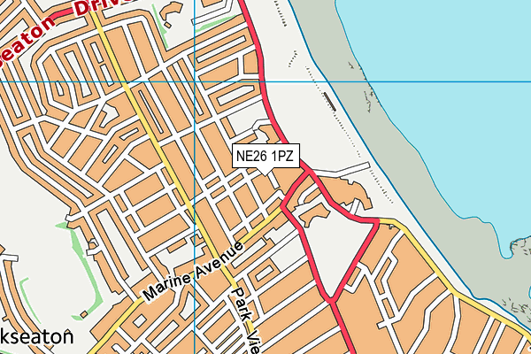 NE26 1PZ map - OS VectorMap District (Ordnance Survey)