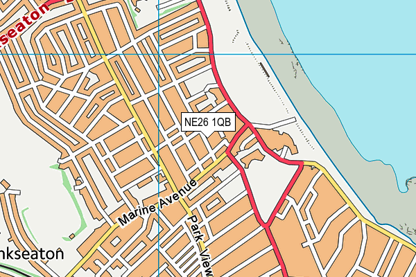 NE26 1QB map - OS VectorMap District (Ordnance Survey)