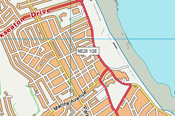 NE26 1QE map - OS VectorMap District (Ordnance Survey)