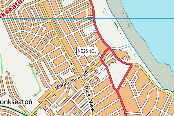NE26 1QJ map - OS VectorMap District (Ordnance Survey)