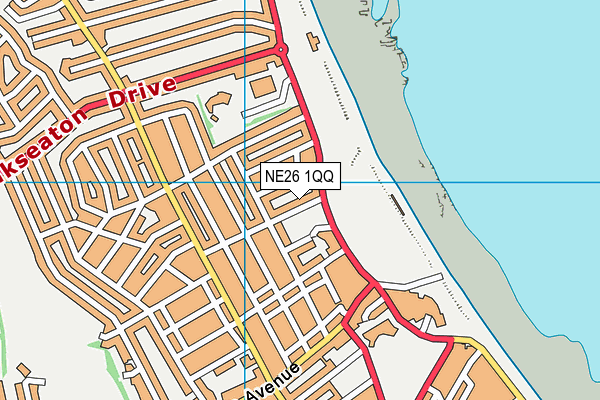 NE26 1QQ map - OS VectorMap District (Ordnance Survey)