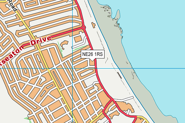 NE26 1RS map - OS VectorMap District (Ordnance Survey)