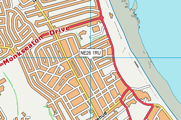 NE26 1RU map - OS VectorMap District (Ordnance Survey)
