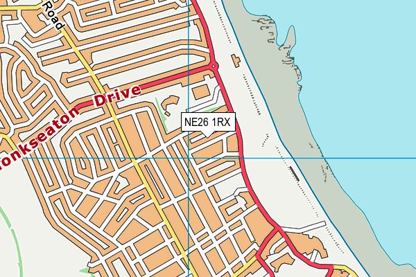 NE26 1RX map - OS VectorMap District (Ordnance Survey)