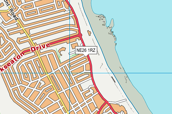 NE26 1RZ map - OS VectorMap District (Ordnance Survey)