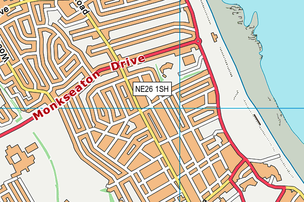 NE26 1SH map - OS VectorMap District (Ordnance Survey)