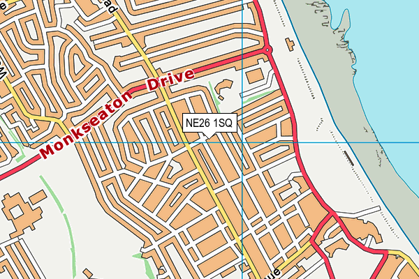 NE26 1SQ map - OS VectorMap District (Ordnance Survey)