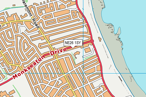 NE26 1SY map - OS VectorMap District (Ordnance Survey)