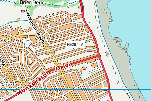 NE26 1TA map - OS VectorMap District (Ordnance Survey)