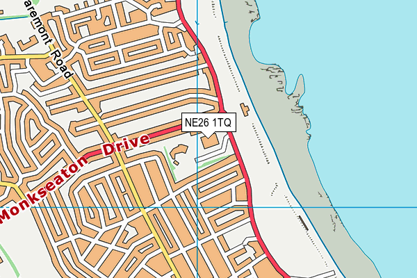 NE26 1TQ map - OS VectorMap District (Ordnance Survey)