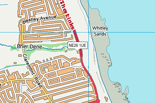 NE26 1UE map - OS VectorMap District (Ordnance Survey)