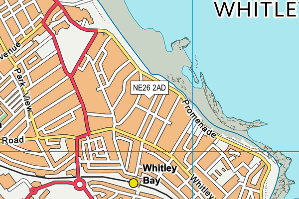 NE26 2AD map - OS VectorMap District (Ordnance Survey)