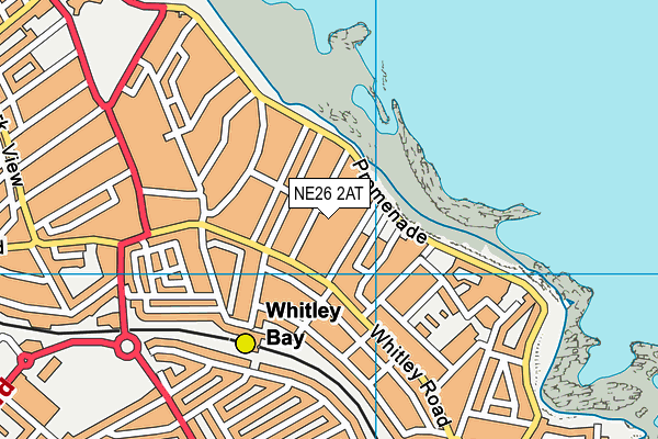 NE26 2AT map - OS VectorMap District (Ordnance Survey)