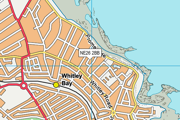 NE26 2BB map - OS VectorMap District (Ordnance Survey)