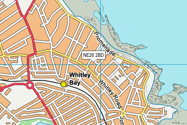 NE26 2BD map - OS VectorMap District (Ordnance Survey)