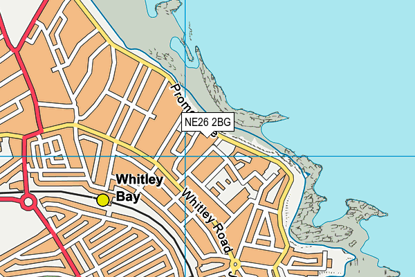 NE26 2BG map - OS VectorMap District (Ordnance Survey)