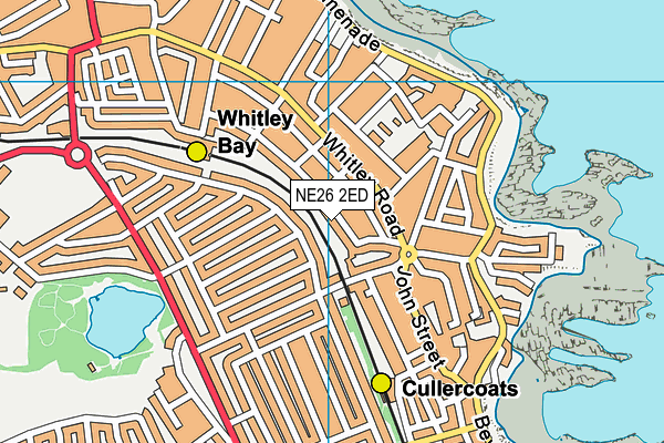 NE26 2ED map - OS VectorMap District (Ordnance Survey)